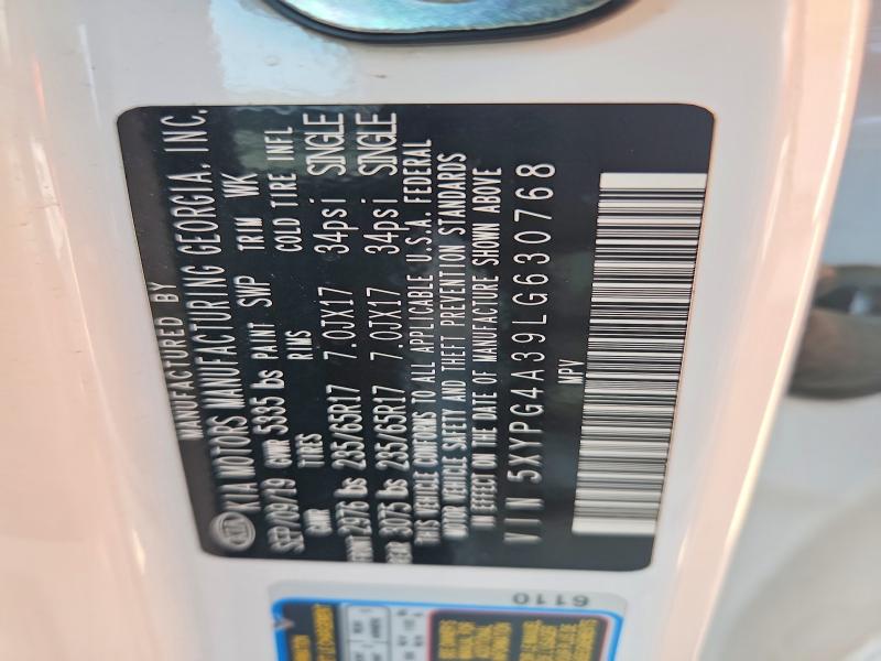 Aukcja sprzedaży 2020 Kia Sorento, vin: 5XYPG4A39LG630768, numer aukcji: 61480586