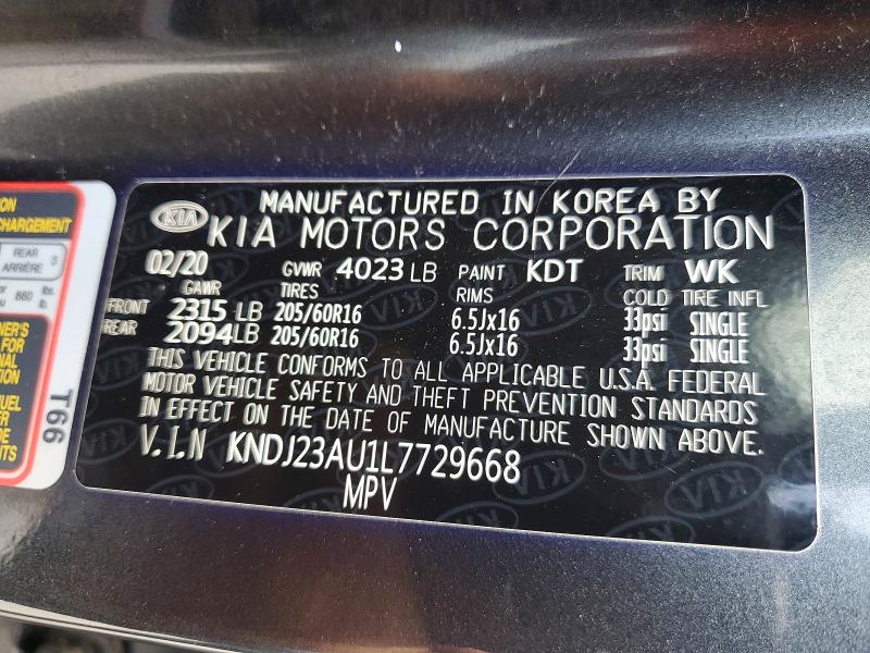 Продажа на аукционе авто 2020 Kia Soul, vin: KNDJ23AU1L7729668, номер лота: 62590796