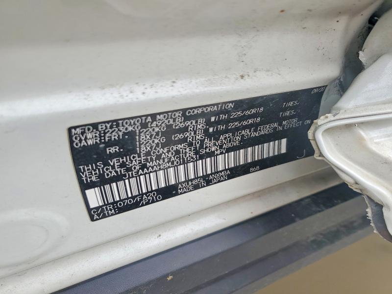 Продаж на аукціоні авто 2021 Toyota Venza, vin: JTEAAAAH8MJ011531, номер лоту: 59966226