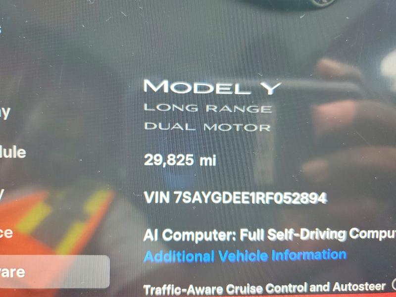 Aukcja sprzedaży 2024 Tesla Model Y, vin: 7SAYGDEE1RF052894, numer aukcji: 60656206