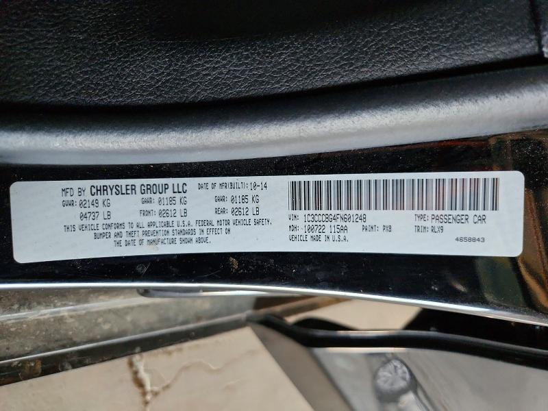 Aukcja sprzedaży 2015 Chrysler 200, vin: 1C3CCCBG4FN601248, numer aukcji: 59889056