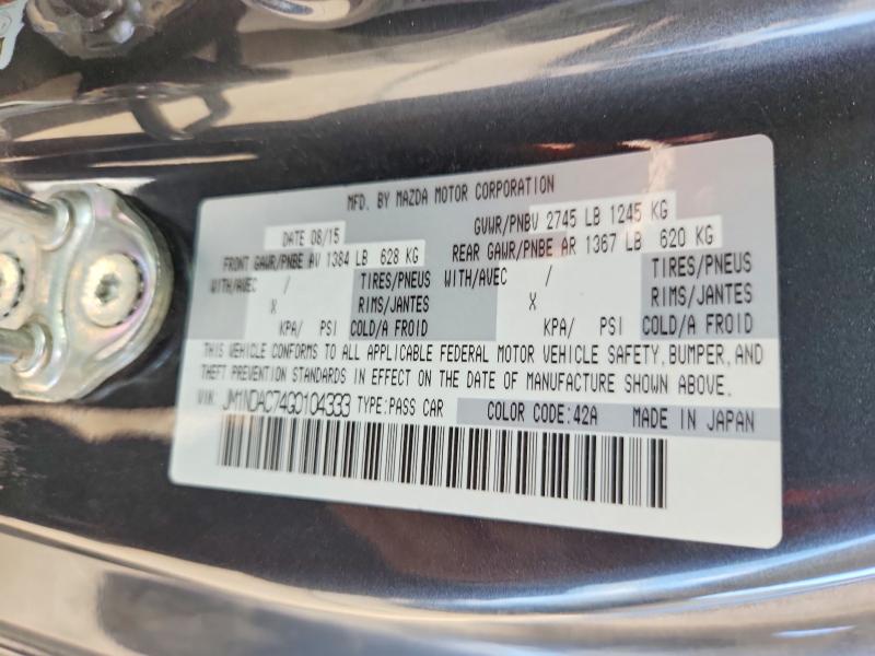 Продаж на аукціоні авто 2016 Mazda Mx-5 Miata, vin: JM1NDAC74G0104333, номер лоту: 62853766