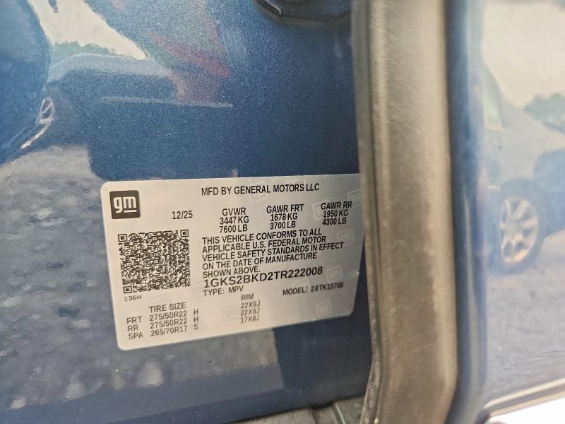 Продаж на аукціоні авто 2026 Gmc Yukon, vin: 1GKS2BKD2TR222008, номер лоту: 60946896