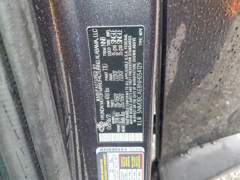 Auction sale of the 2022 Hyundai Tucson, vin: 5NMJBCAE8NH054129, lot number: 59552746