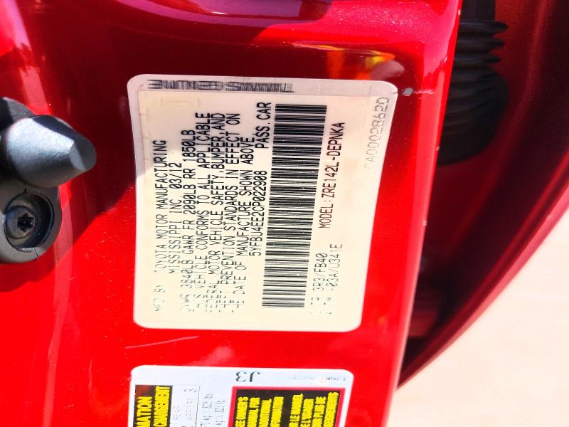 59985316 :رقم المزاد ، 5YFBU4EE2CP022908 vin ، 2012 Toyota Corolla مزاد بيع