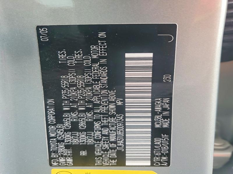 61903166 :رقم المزاد ، JTJHA31U850097343 vin ، 2005 Lexus Rx مزاد بيع