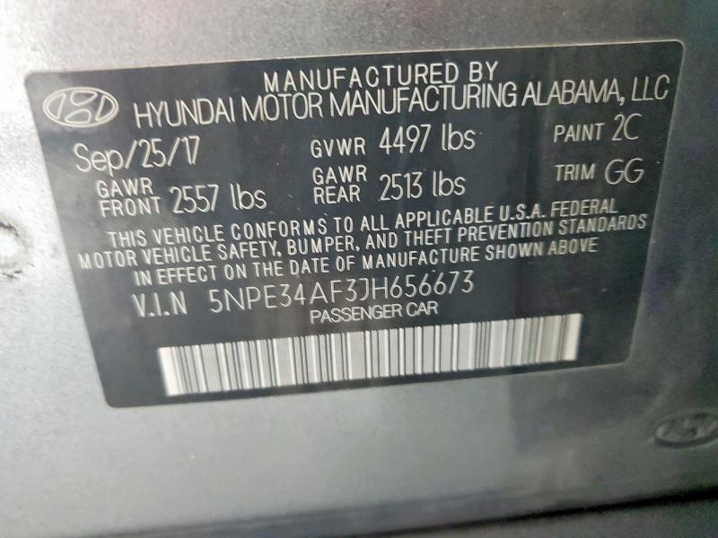 Aukcja sprzedaży 2018 Hyundai Sonata, vin: 5NPE34AF3JH656673, numer aukcji: 63117636