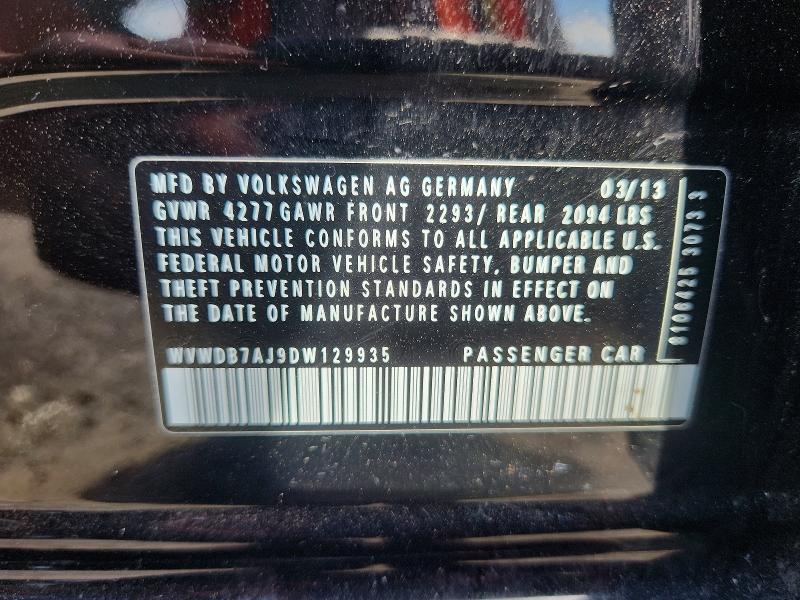 61086206 :رقم المزاد ، WVWDB7AJ9DW129935 vin ، 2013 Volkswagen Golf مزاد بيع