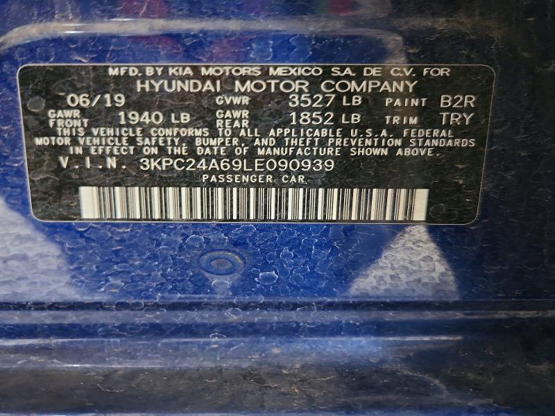 Продаж на аукціоні авто 2020 Hyundai Accent, vin: 3KPC24A69LE090939, номер лоту: 60527946