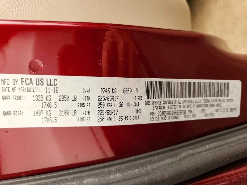 Aukcja sprzedaży 2017 Dodge Grand Caravan, vin: 2C4RDGBG1HR626298, numer aukcji: 59993686