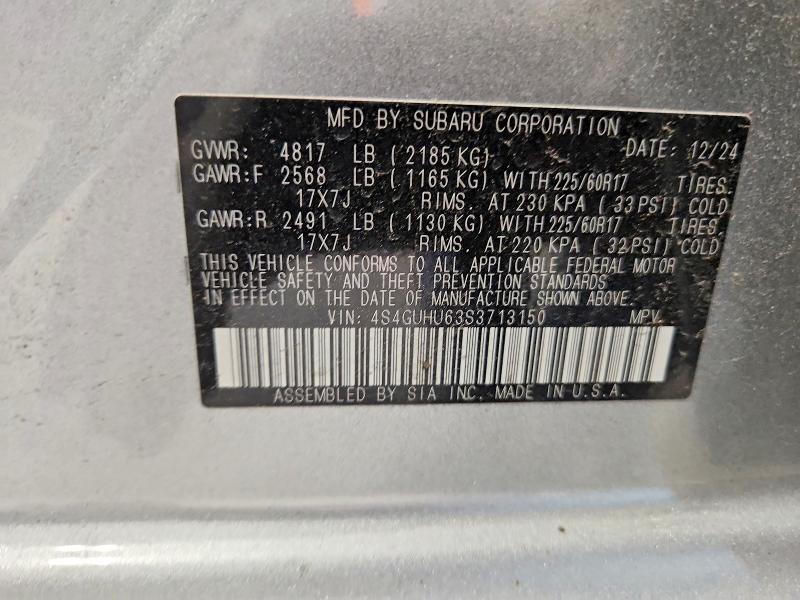 Продаж на аукціоні авто 2025 Subaru Crosstrek, vin: 4S4GUHU63S3713150, номер лоту: 62936006