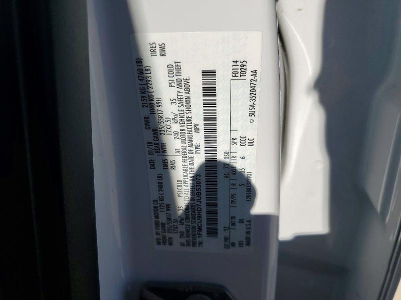 Aukcja sprzedaży 2018 Ford Escape, vin: 1FMCU9HD7JUB53073, numer aukcji: 60052856