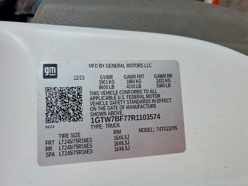 Продаж на аукціоні авто 2024 Gmc Savana, vin: 1GTW7BF77R1103574, номер лоту: 59953676