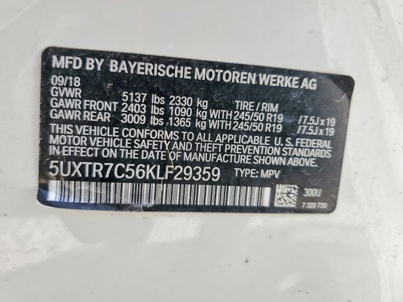 Aukcja sprzedaży 2019 Bmw X3, vin: 5UXTR7C56KLF29359, numer aukcji: 61924756