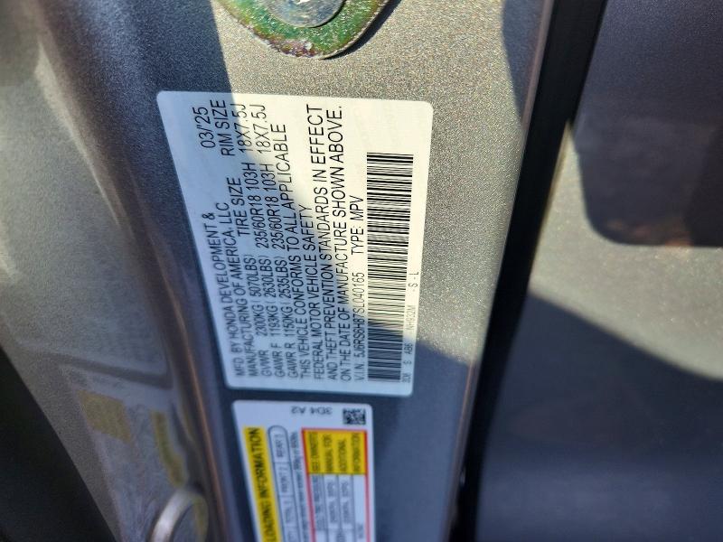 Aukcja sprzedaży 2025 Honda Cr-v, vin: 5J6RS6H87SL040165, numer aukcji: 60833436