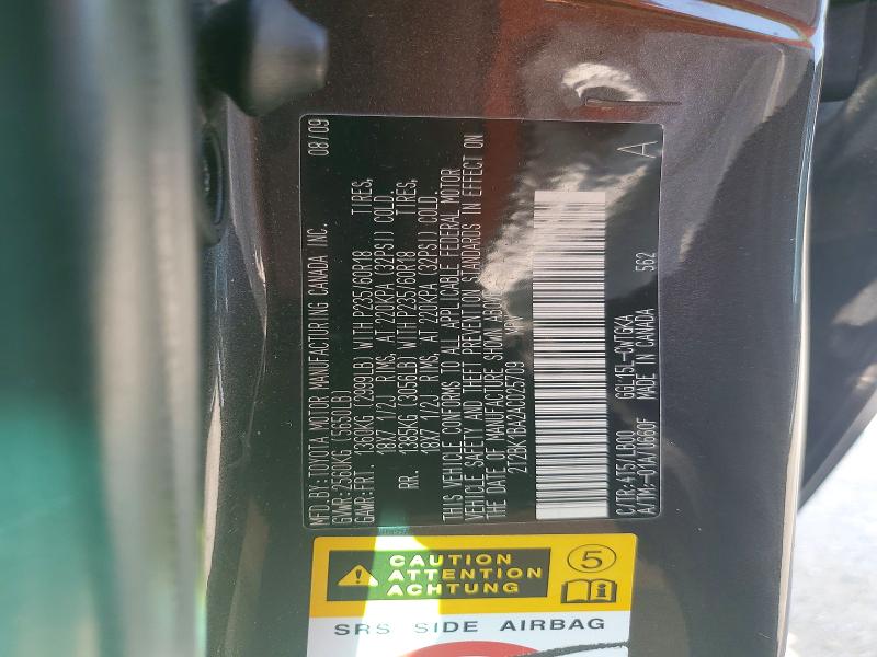 Aukcja sprzedaży 2010 Lexus Rx, vin: 2T2BK1BA2AC025709, numer aukcji: 62488536
