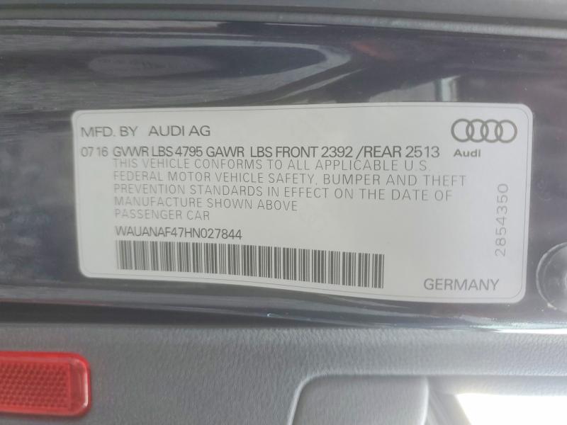 Продаж на аукціоні авто 2017 Audi A4, vin: WAUANAF47HN027844, номер лоту: 60894906