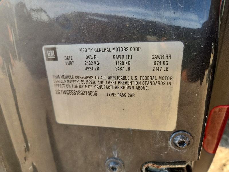 Продаж на аукціоні авто 2008 Chevrolet Impala, vin: 2G1WC583189274606, номер лоту: 60848386