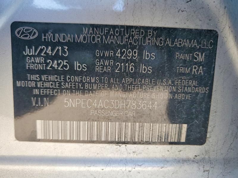 Aukcja sprzedaży 2013 Hyundai Sonata, vin: 5NPEC4AC3DH783644, numer aukcji: 61045886