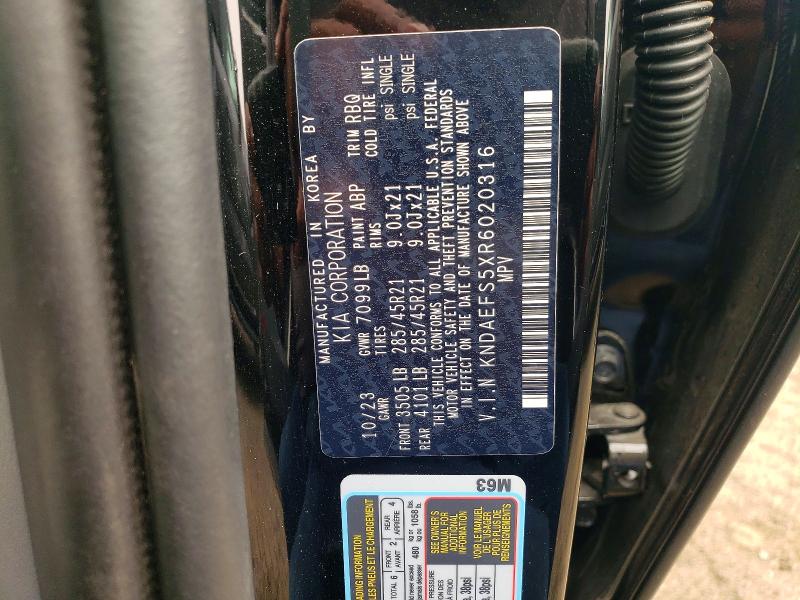 61694546 :رقم المزاد ، KNDAEFS5XR6020316 vin ، 2024 Kia Ev9 مزاد بيع
