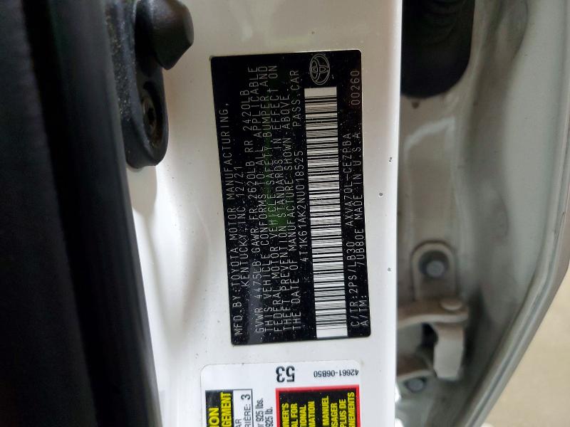 59796756 :رقم المزاد ، 4T1K61AK2NU018525 vin ، 2022 Toyota Camry مزاد بيع