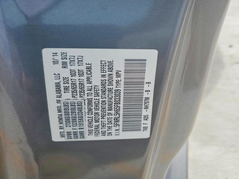 Aukcja sprzedaży 2015 Honda Odyssey, vin: 5FNRL5H65FB033039, numer aukcji: 59988626