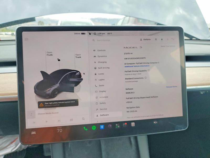 Продажа на аукционе авто 2022 Tesla Model 3, vin: 5YJ3E1EA3NF233675, номер лота: 61046436