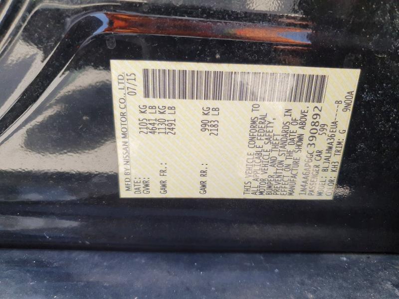 Продажа на аукционе авто 2016 Nissan Maxima, vin: 1N4AA6AP6GC390892, номер лота: 60558686