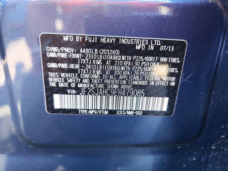 Продаж на аукціоні авто 2014 Subaru Forester, vin: JF2SJAHC9EH479085, номер лоту: 62514786