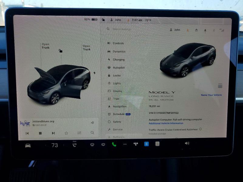 2021 Tesla Model Y მანქანა იყიდება აუქციონზე, vin: 5YJYGDEE7MF201122, აუქციონის ნომერი: 62704726
