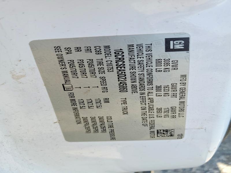 59908136 :رقم المزاد ، 1GCRCSEA5DZ245860 vin ، 2013 Chevrolet Silverado مزاد بيع