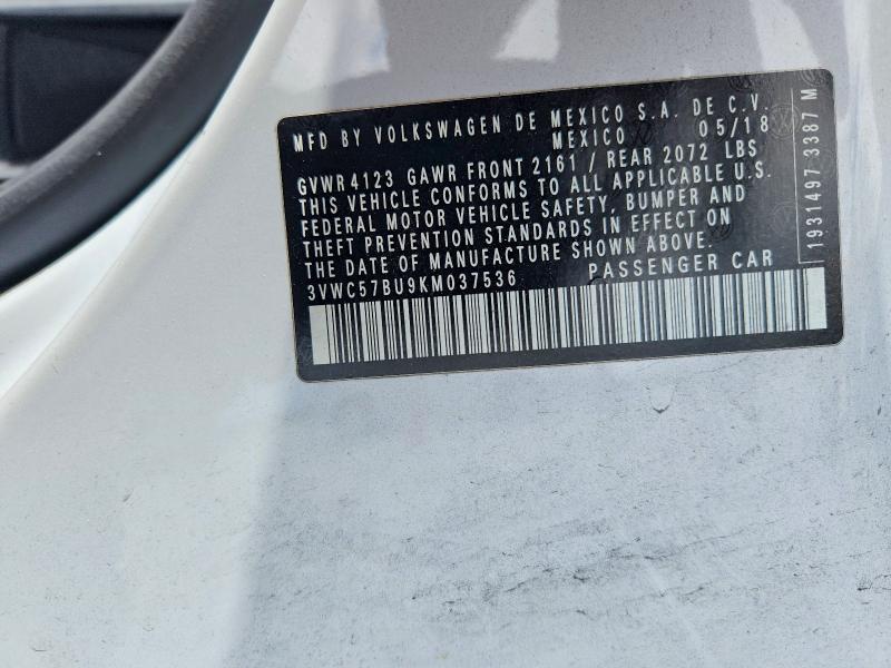 Продажа на аукционе авто 2019 Volkswagen Jetta, vin: 3VWC57BU9KM037536, номер лота: 59900606