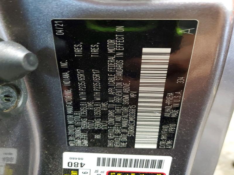 Продажа на аукционе авто 2021 Toyota Sienna, vin: 5TDKRKEC3MS036815, номер лота: 58210326