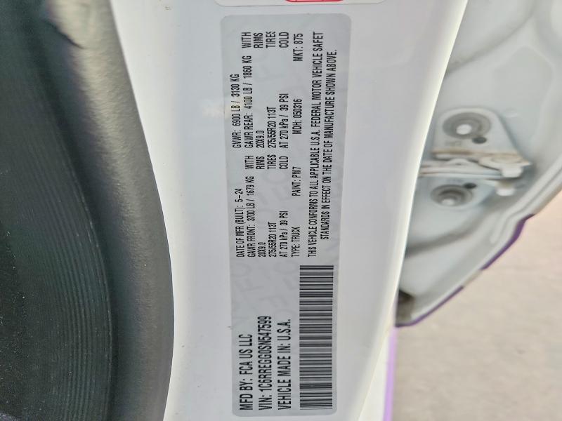 Auction sale of the 2025 Ram 1500, vin: 1C6RREGG0SN547599, lot number: 59862066
