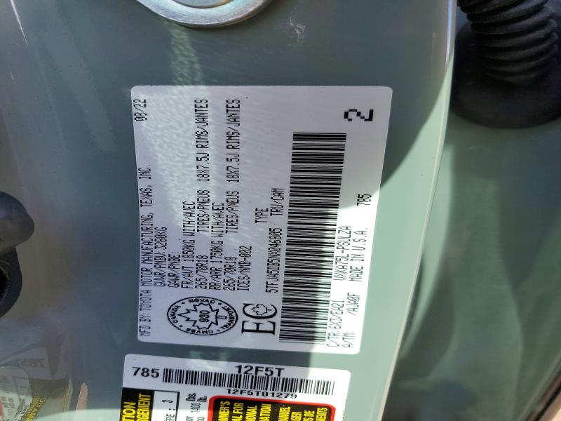 Aukcja sprzedaży 2022 Toyota Tundra, vin: 5TFJA5DB5NX046805, numer aukcji: 59603246
