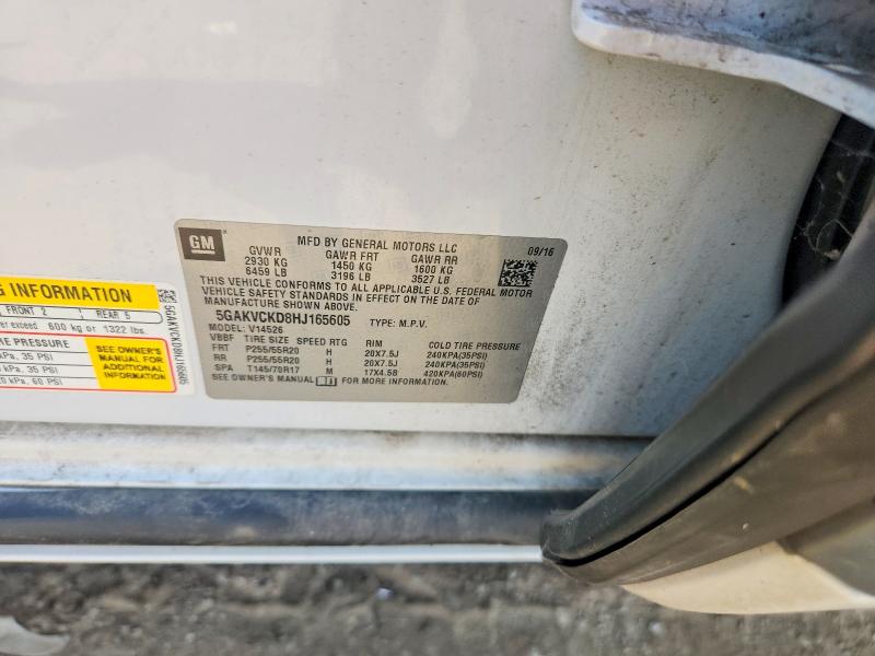 Aukcja sprzedaży 2017 Buick Enclave, vin: 5GAKVCKD8HJ165605, numer aukcji: 60584316