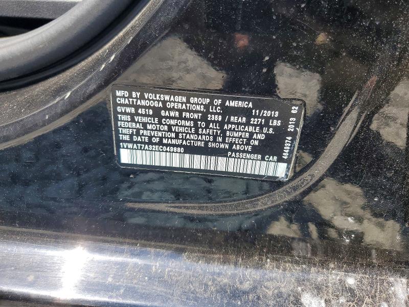 Aukcja sprzedaży 2014 Volkswagen Passat, vin: 1VWAT7A32EC049880, numer aukcji: 57973176
