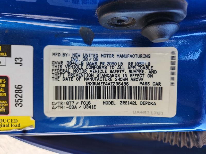 Продажа на аукционе авто 2010 Toyota Corolla, vin: 1NXBU4EE4AZ236486, номер лота: 59803536