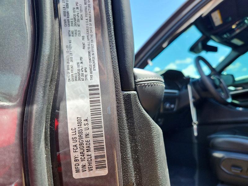 61599536 :رقم المزاد ، 1C4RJGBG9R8514807 vin ، 2024 Jeep Grand Cherokee مزاد بيع