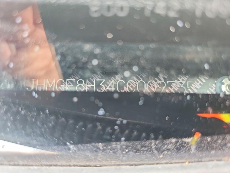 2012 Honda Fit მანქანა იყიდება აუქციონზე, vin: JHMGE8H34CC009735, აუქციონის ნომერი: 61999386
