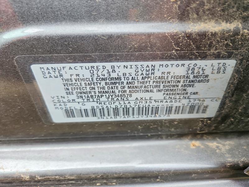 Продажа на аукционе авто 2018 Nissan Sentra, vin: 3N1AB7AP1JY348578, номер лота: 60821396