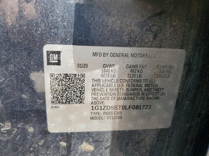 Продаж на аукціоні авто 2020 Chevrolet Malibu, vin: 1G1ZD5ST0LF081723, номер лоту: 61353246