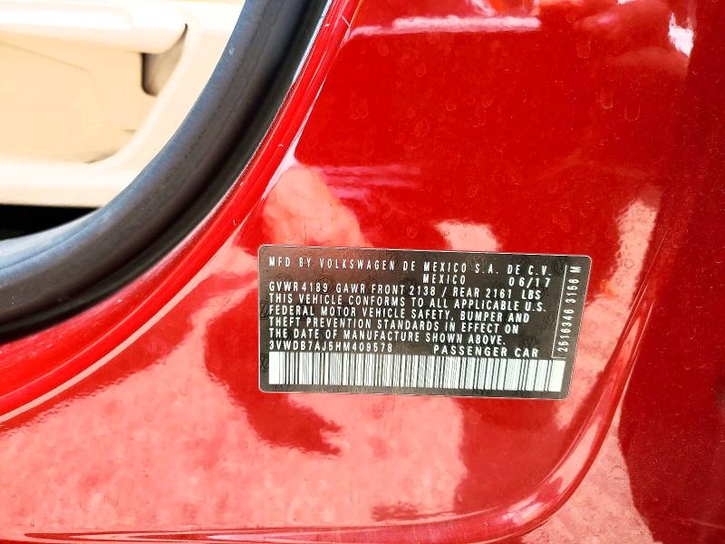 Aukcja sprzedaży 2017 Volkswagen Jetta, vin: 3VWDB7AJ5HM409578, numer aukcji: 62085686