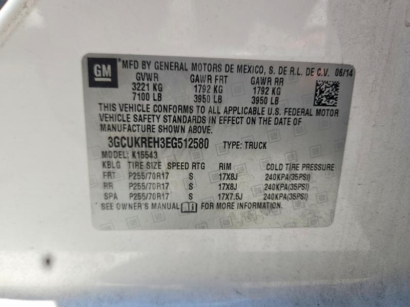 2014 Chevrolet Silverado მანქანა იყიდება აუქციონზე, vin: 3GCUKREH3EG512580, აუქციონის ნომერი: 61346216