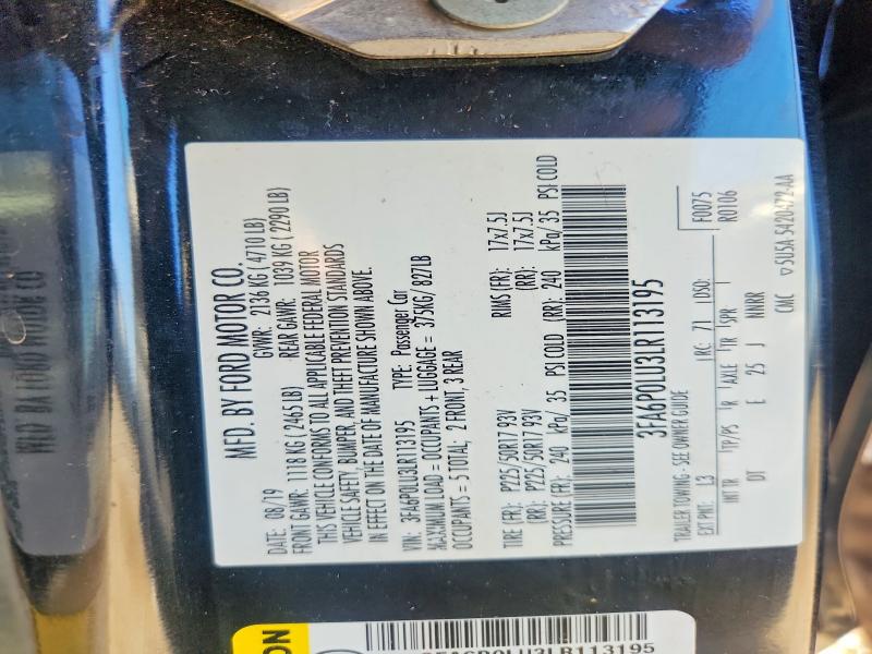 Продаж на аукціоні авто 2020 Ford Fusion, vin: 3FA6P0LU3LR113195, номер лоту: 60216106