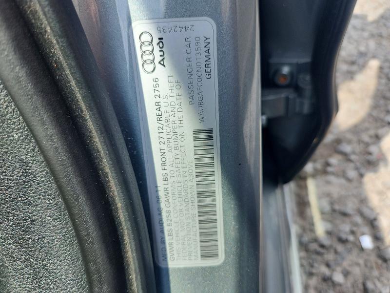 60968406 :رقم المزاد ، WAUBGAFC0CN013590 vin ، 2012 Audi A6 مزاد بيع
