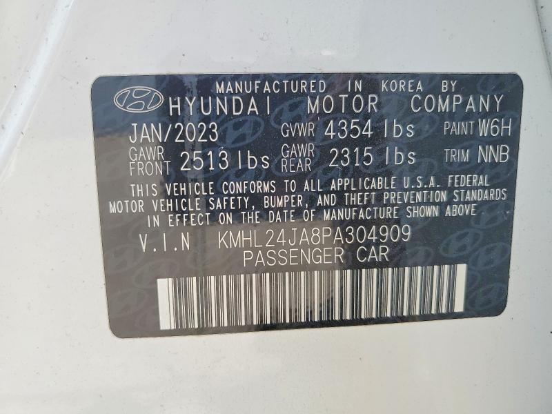 2023 Hyundai Sonata მანქანა იყიდება აუქციონზე, vin: KMHL24JA8PA304909, აუქციონის ნომერი: 59670406