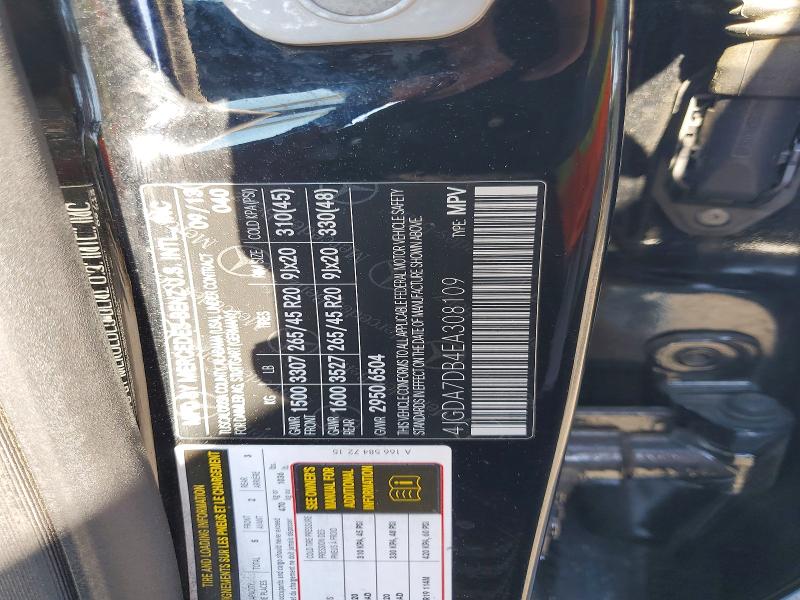 Aukcja sprzedaży 2014 Mercedes-benz Ml, vin: 4JGDA7DB4EA308109, numer aukcji: 60439206