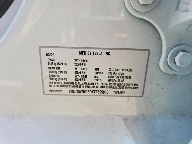 Продаж на аукціоні авто 2026 Tesla Model Y, vin: 7SAYGDEDXTF599810, номер лоту: 60652666