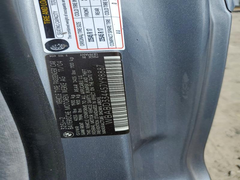 Aukcja sprzedaży 2005 Bmw 325, vin: WBABD33445JY98887, numer aukcji: 61183226